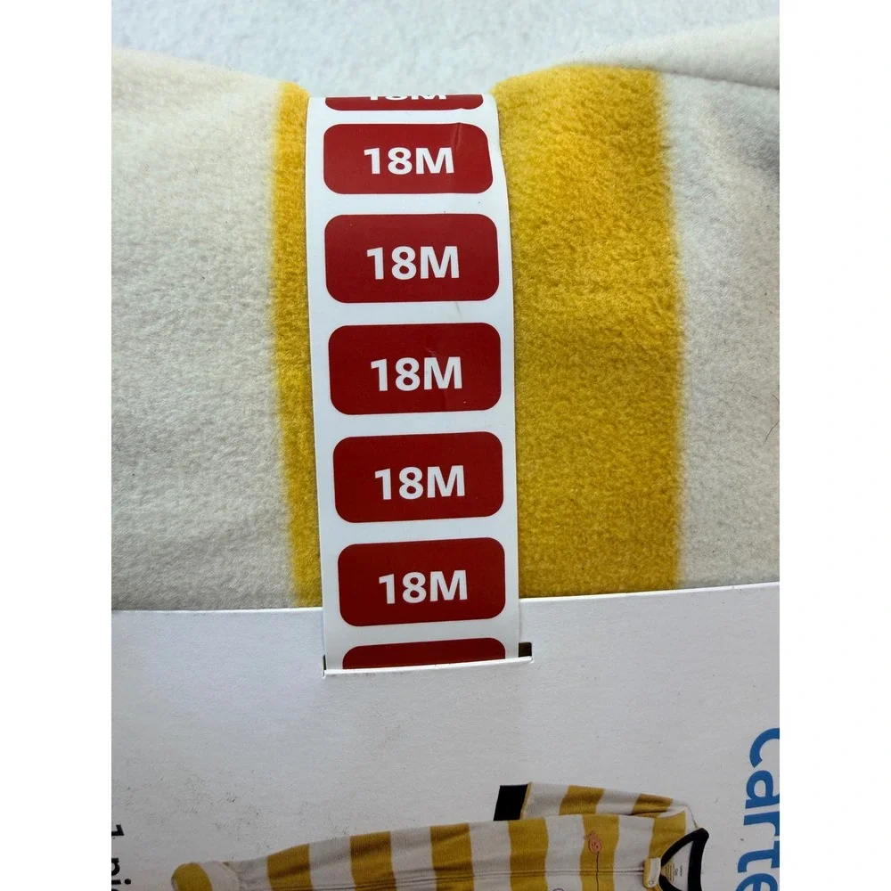 Carters Baby Boy 18M Yellow Striped Fishing Bear Fleece Footed Pajamas 1P940010